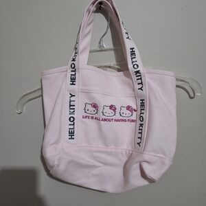Sanrio Official Hello Kitty Pink Mini Tote Bag Gym Bag Canvas Sports Bag 12" NWT